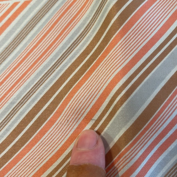 Vintage Pin Striped Peach & Tan Silk Blend Scarf - Picture 7 of 16